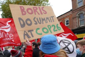 A sign held at a climate change march.